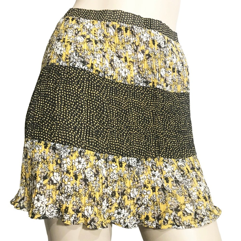 American Rag Pleated Mixed Print Woven Mini Skirt